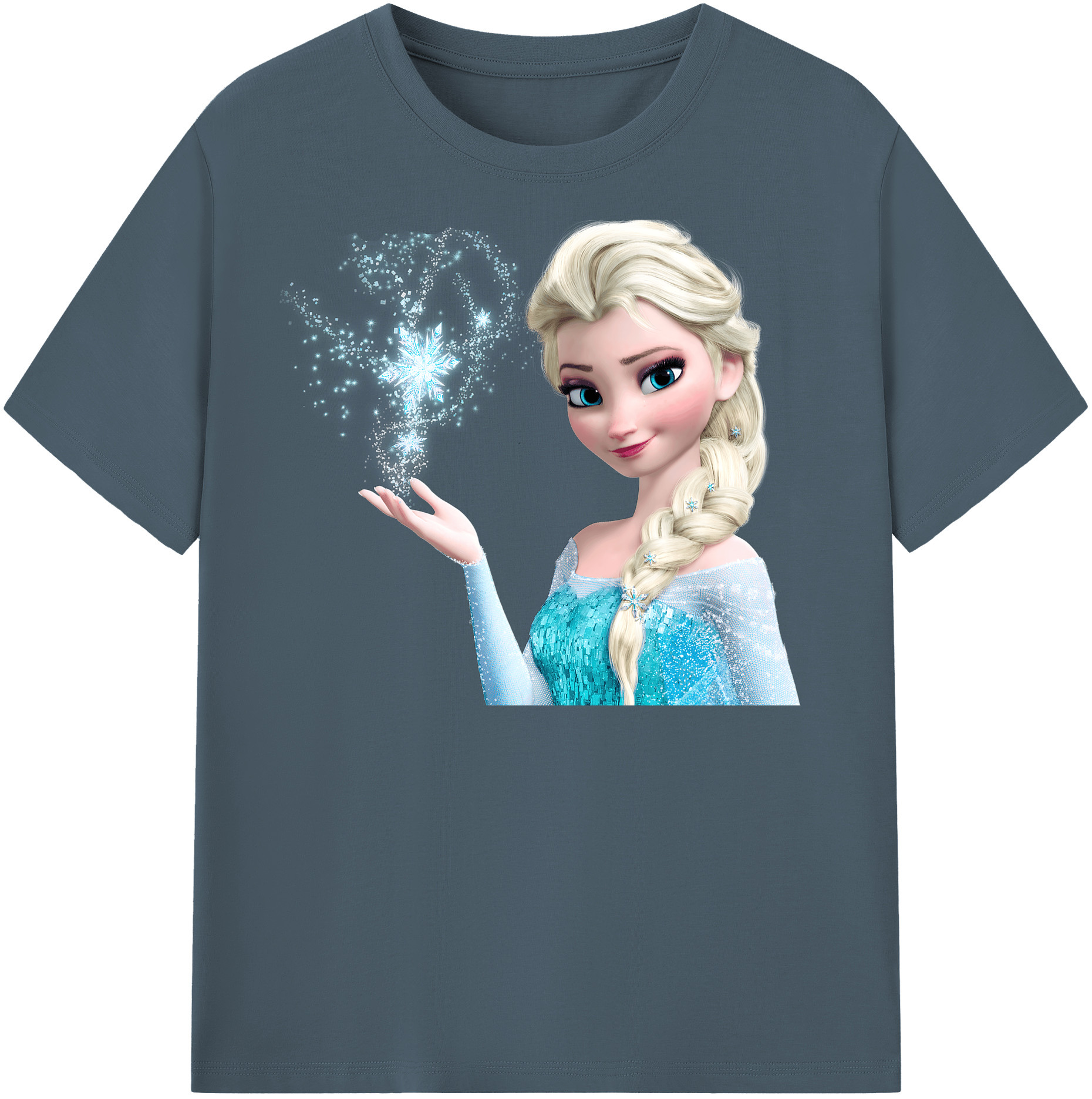 （画像用） アナと雪の女王 アンナ エルサ Frozen Anna Elsa 綿100％半袖Tシャツ（フロントプリント）